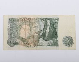 ERROR, British, Bank of England, Page, Five Pounds, printing error obverse shows through on reverse,