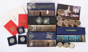 Various unopened and uncirculated coins, including 5xrolls of 1980 Queen Mothers Crowns, 4xrolls