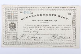 South Africa, Anglo Boer War, Een Pond (One Pound), 1901, Petersburg, no. 40363A, hand dated 1.4.