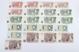 A good group of GB banknotes, including Hollom, Fforde, 2xPage Ten Pounds, with Hollom One Pounds,