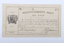 South Africa, Een Pond (One Pound), Te Velde, 1902, no. 60758, hand dated 1.5.1902, fine, (P.66),