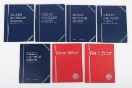 Various GB coin folders, including Florins, Shillings and Sixpences, the Florins from 1907-Elizabeth