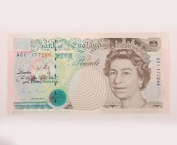 British, Bank of England, Gill, Five Pounds, A01 177266, low serial number, UNC