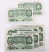 British, Bank of England, O'Brien, One Pound consecutive, B273 Z94J 161636-41, B08L 811460-1, UNC (