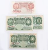 British, Bank of England, O'Brien, One Pound, Ten Shilling, B273 Y29K 1000000, Z60J 448587, B40K