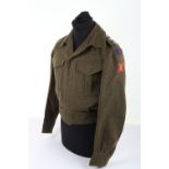 WW2 Battle Dress Blouse, Dental Corps, 1945 Canadian Made.