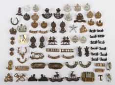 WW1/WW2 British Army Officers Bronzed Collar Badges and Brass Titles.