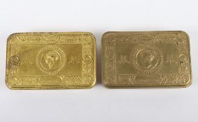 WW1 Princess Mary Christmas Tins, 2 Examples.