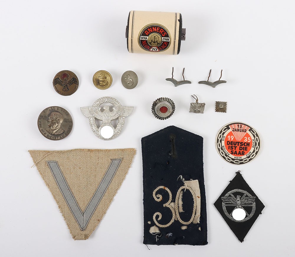 WW2 German Badges. Alloy Police cap eagle with maker and pins to back ...