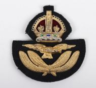 RAF Officers Silver Peaked Cap Badge with Gilt Plating