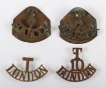 British Territorial Brass Shoulder Titles, 7th Hants & 10th London Regiments