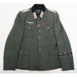 WW2 German Army Infantry Regiment Officers Combat Tunic with Rare Infanterie-Regiment List Cuff Titl