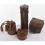 WW1 German Telephonist Leather Pouch & Other Early Leather Equipment.