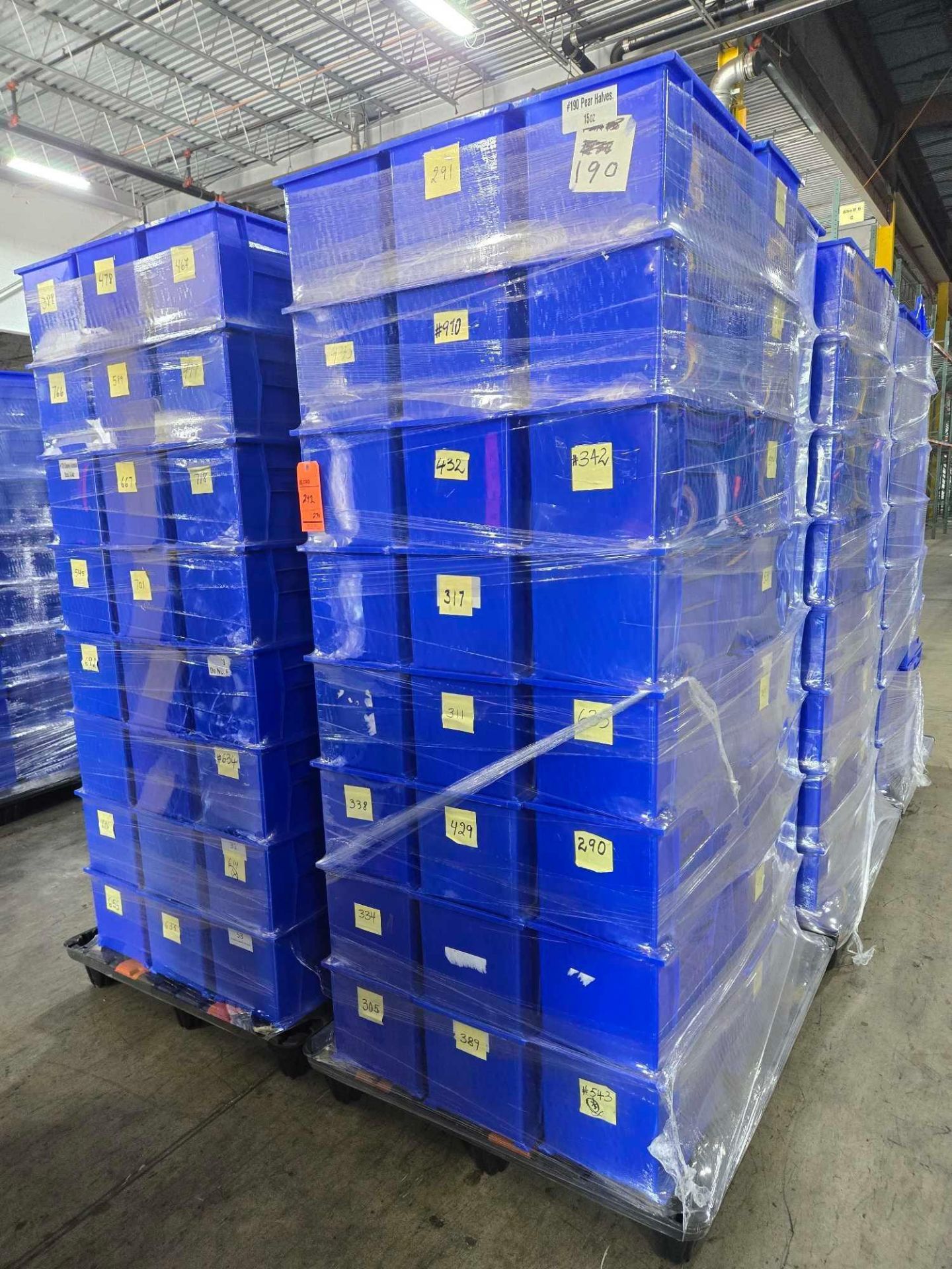 Uline Blue Racking Lot of +/- 270 Uline blue stackable storage bins 11 inches (W) X 18 ...