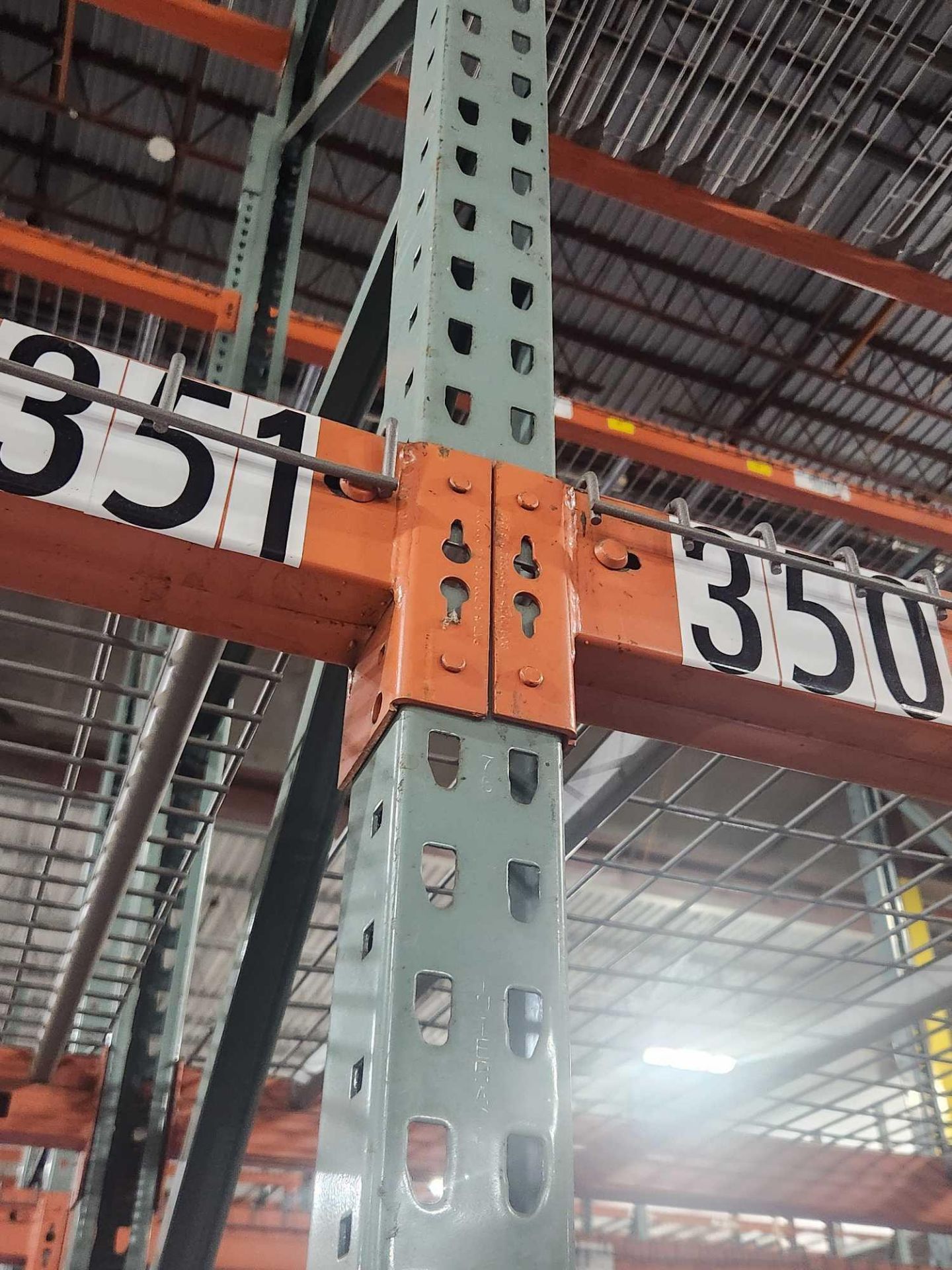 Edge Racking Palelts Lot of (19) sections of new style interlake pallet racking consists of ...