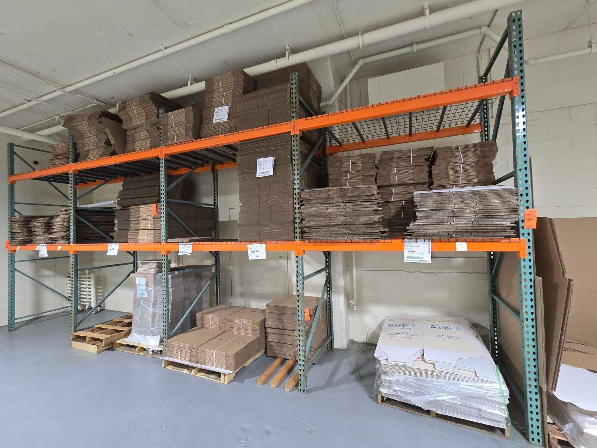 9 Foot Racking Lot of (9) sections of assorted racking to include (7) 11 foot 6 inch ...
