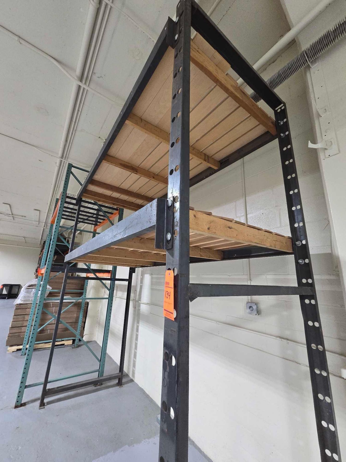 9 Foot Racking Lot of (9) sections of assorted racking to include (7) 11 foot 6 inch ...