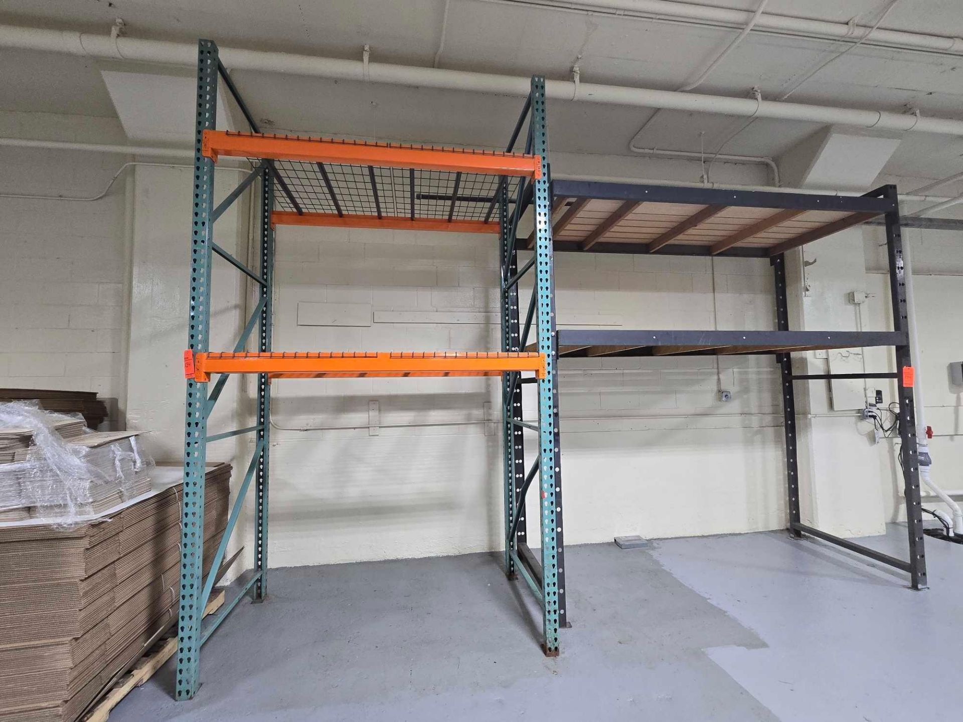 9 Foot Racking Lot of (9) sections of assorted racking to include (7) 11 foot 6 inch ...