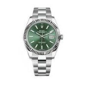 ROLEX DATEJUST *41MM GREEN DIAL* FLUTED BEZEL (JANUARY 2026 - ALL NEW / UNWORN) OYSTER STEEL *WOW*