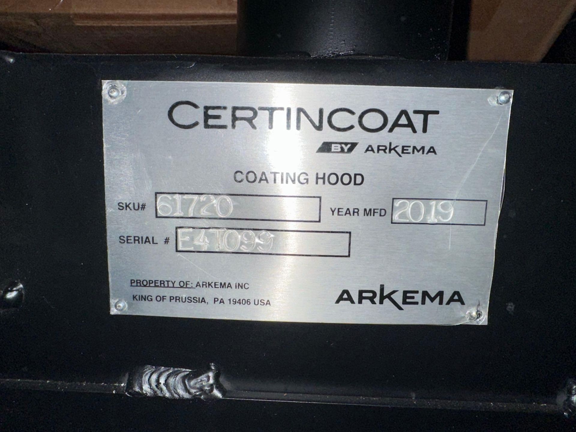 2019 Arkema 61720 CertinCoat hot end glass coating hood system, with ...