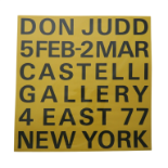 Donald Judd - Castelli Gallery Exhibition Poster, 1966
