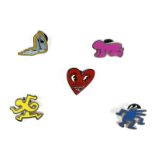 After Keith Haring and Salvador Dali - Group of Five Enamel Pins