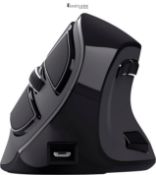 Trust Voxx Vertical Ergonomic Mouse, Rechargeable Wireless Mouse, Bluetooth or 2.4 GHz, 1200-2400 D