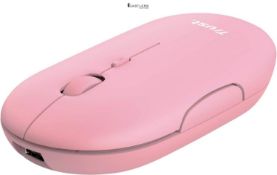 Trust Puck Wireless Mouse, Bluetooth or 2.4 GHz with USB Mini-Receiver, Rechargeable Battery, Silen