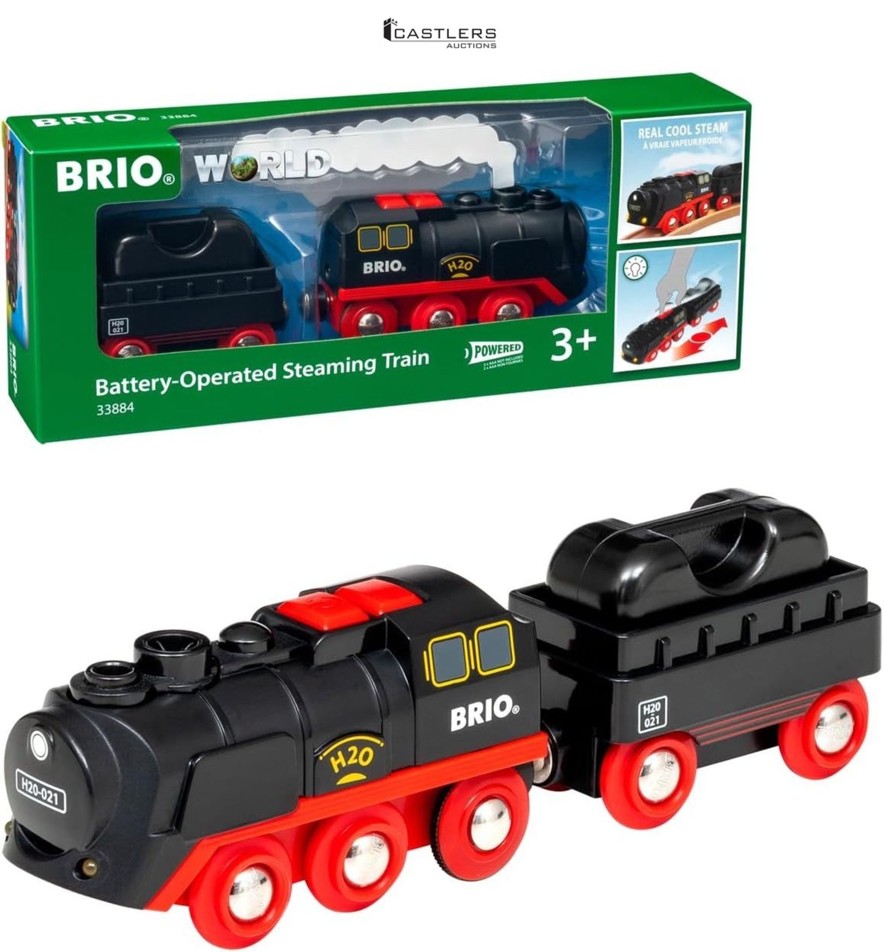 BRIO World Battery Powered Steaming Toy Train Engine for Children Age 3 Years Up for Kids