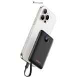 Power Bank Fast Charging PD 22.5W WeeFancy 10000mAh Portable Charger With Built in Cables Small Bat