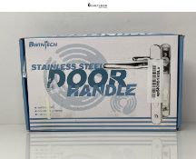 Bwintech 1 Set Pvd Gold UPVC Door Handle Set Stainless Steels 304, 92mm Backset, 210mm Screw Hole D