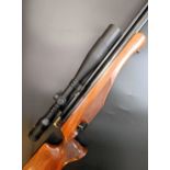A Daystate Huntsman .22 air rifle, HS0176, with a Nikko Stirling Platinum 8-32 x 44 scope, 107 cm