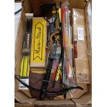 A Barnett Trident pistol crossbow, various arrows and accessories (box)     Provenance: The property