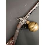 A rare early 19th century ball reservoir air rifle, by T Tipping, 122 cm overall    Provenance: