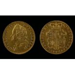A rare George II double guinea gold coin, 1740