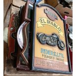 Assorted modern car, tractor and motorcycle signs