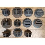 A group of WWII blackout headlamp covers (box)