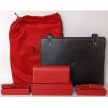 Ferrari items, comprising two keyrings, a glasses case and two leather ring binders   Provenance: