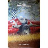 Assorted motorcycle posters and other artwork, including Norton and Louis Vuitton concordes (2