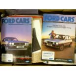 Assorted car brochures and ephemera, including Ford Cars 1982 Model Catalogue (The New Fiesta