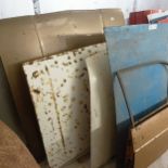 A Ford Capri bonnet, an Escort Mk II bonnet, a Cortina Mk I bonnet, a Cortina Mk I boot, and a