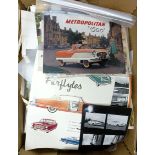 Assorted car brochures, adverts and ephemera, mostly American, including Ford, Pontiac, Dodge and