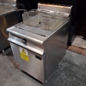 STAINLESS STEEL FALCON NATURAL GAS TWIN DEEP FAT FRYER WITH BASKETS - MODEL G3860