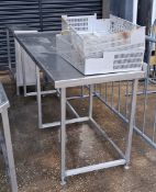 STAINLESS STEEL PREP TABLE RECTANGULAR PLUS SIDE TABLE