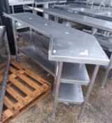 STAINLESS STEEL PREP TABLE CORNER