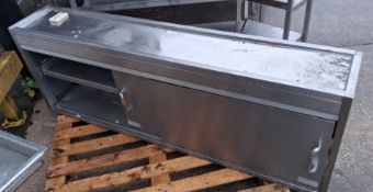 STAINLESS STEEL 2 SHELF, 2 DOOR WALL STORAGE CUPBOARD