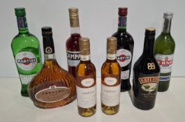 8 X BRAND NEW BOTTLES OF ALCOHOL IE. MARTINI, PERNOD, JANNEAU ARMAGNAC, DE BORTOLI NOBLE ONE BOTRYTI