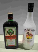 10 X BRAND NEW BOTTLES OF ALCOHOL IE. 6 X JAGERMEISTER SE 70CL & 4 X MALIBU RUM 70CL