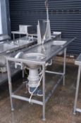 STAINLESS STEEL COMMERCIAL SINK UNIT WITH FOOD WASTE DISPOSAL SYSTEM