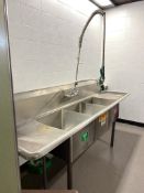 3 Compartment Sink 18" x 18" Basins, Faucet and Hand Sprayer